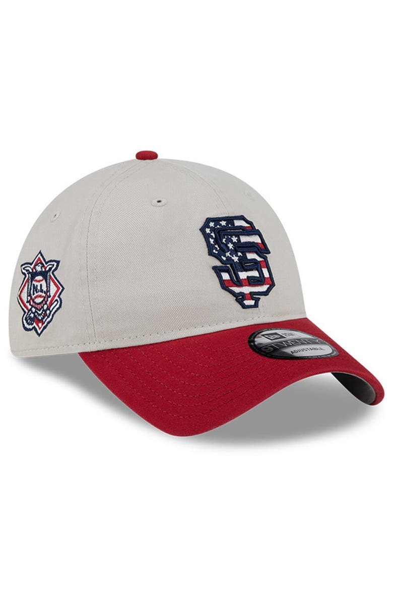 New Era Men's New Era Khaki/Red San Francisco Giants 2024 Fourth of July 9TWENTY Adjustable Hat, Main, color, Khaki