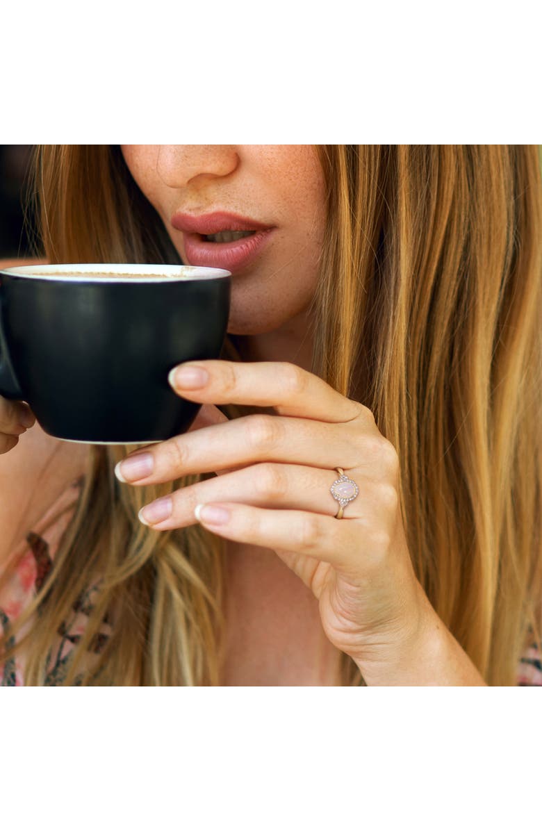 Julianna B. Opal & Diamond Halo Vintage Ring 10k, Alternate, color, Opal