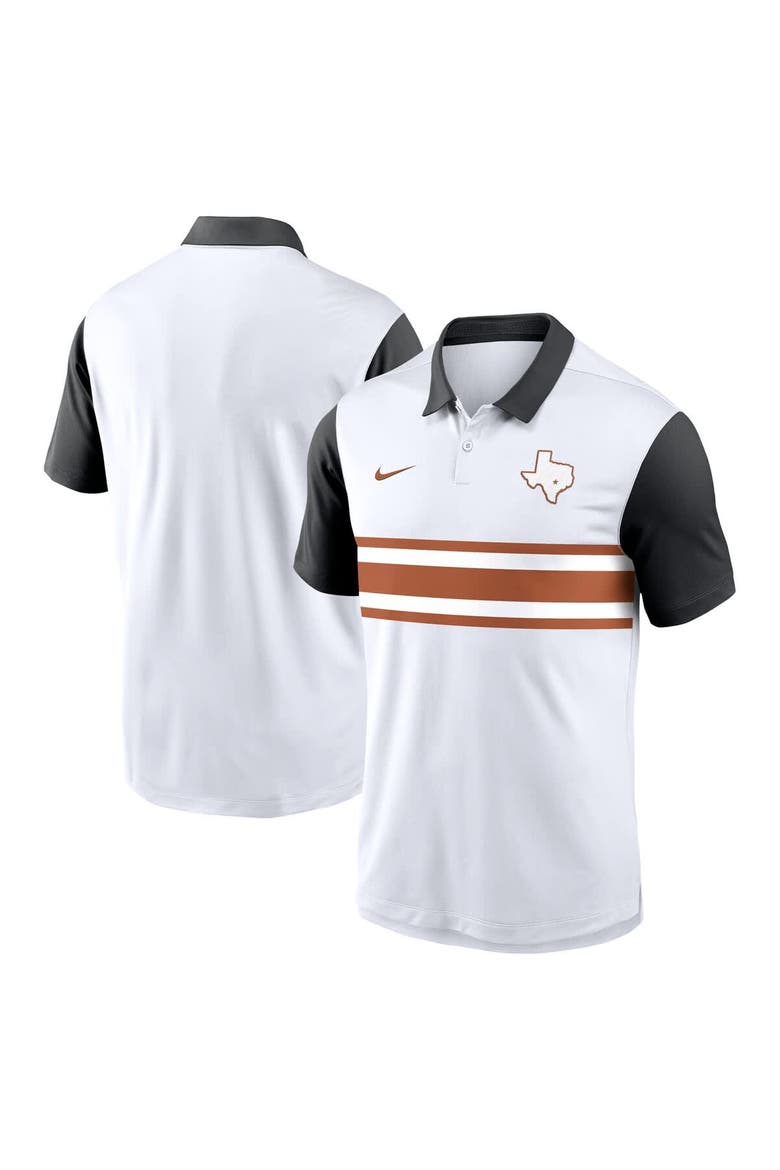 Men's Nike White/Black Texas Longhorns Athletic Prep Alt Logo Vapor Performance Polo, Alternate, color, White