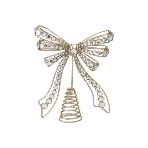 Iron Bow Tree Topper with Acrylic Jewels