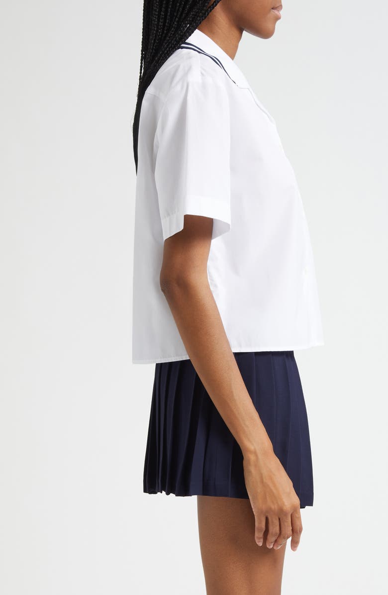 Sporty & Rich SRC Sailor Button-Up Shirt, Alternate, color, White