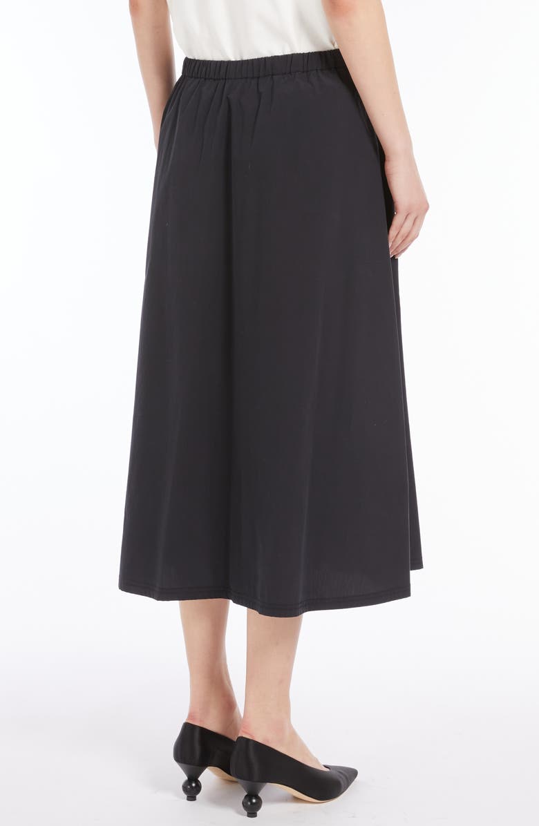 Weekend Max Mara Folk Tie Detail Cotton Skirt, Alternate, color, Black