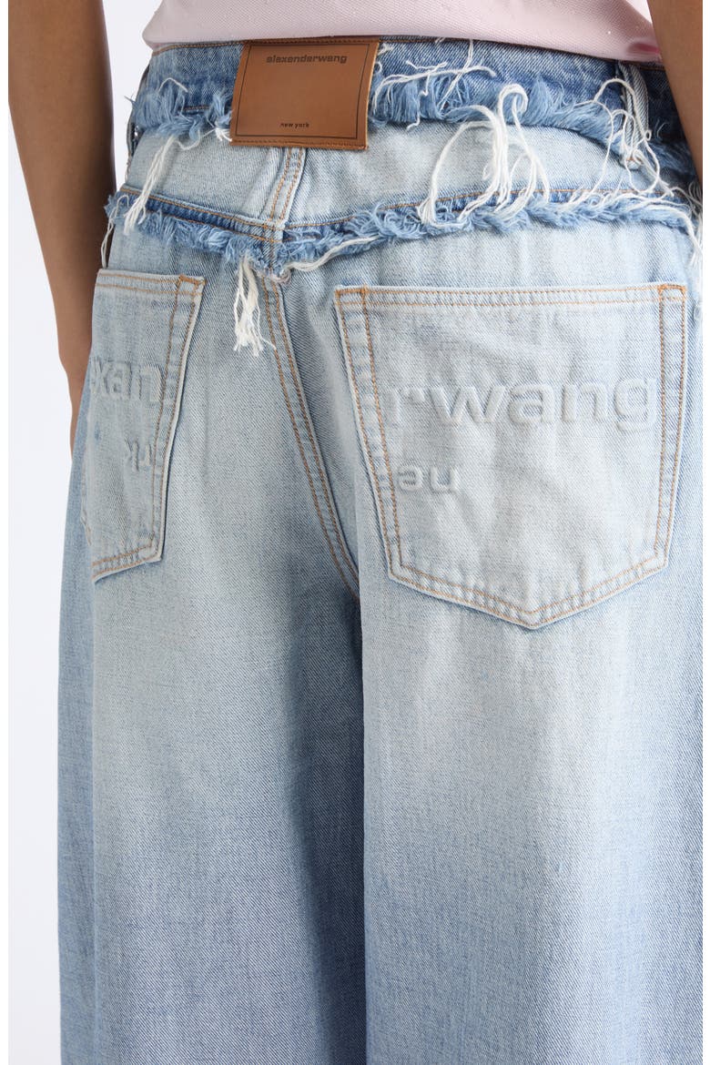 Inverted Blow Up Frayed Barrel Leg Jeans, Alternate, color, INVERTED BLEACH BLUE