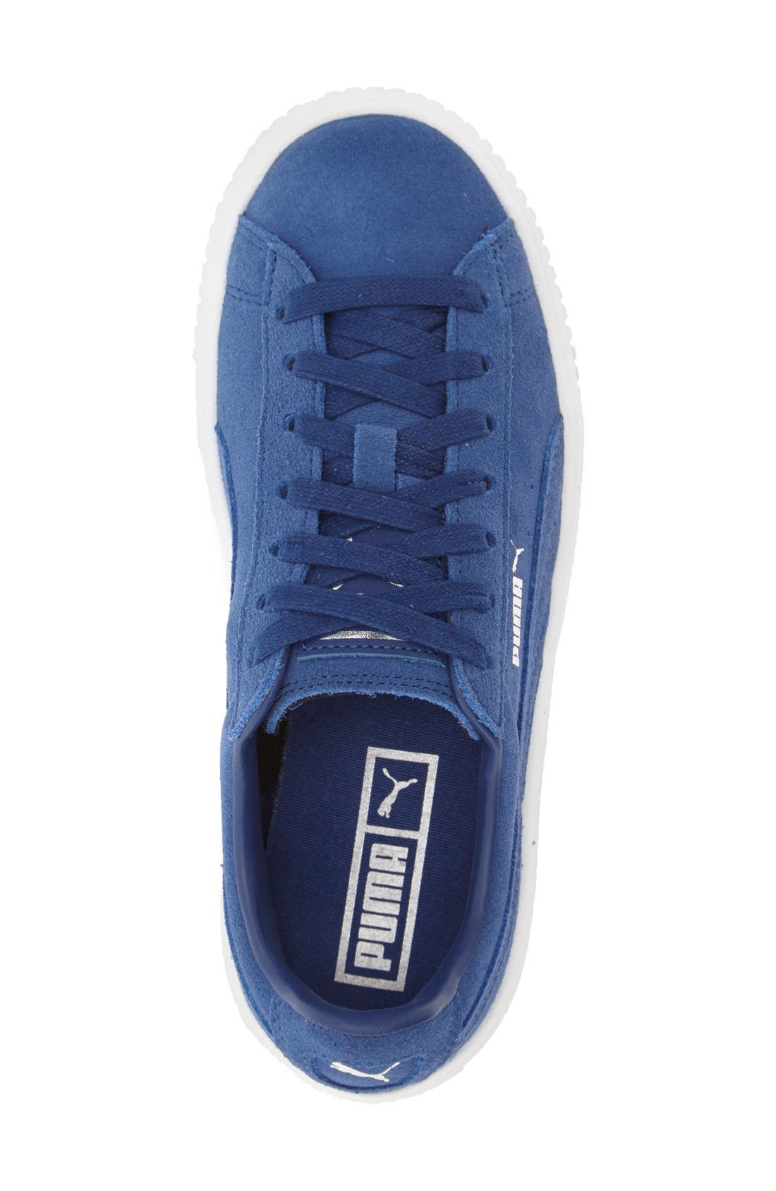 Suede Platform Sneaker, Alternate, color, PEACOAT/ WHITE