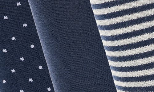 Original Penguin Stripe & Dot 3-pack Assorted Crew Socks In Blue