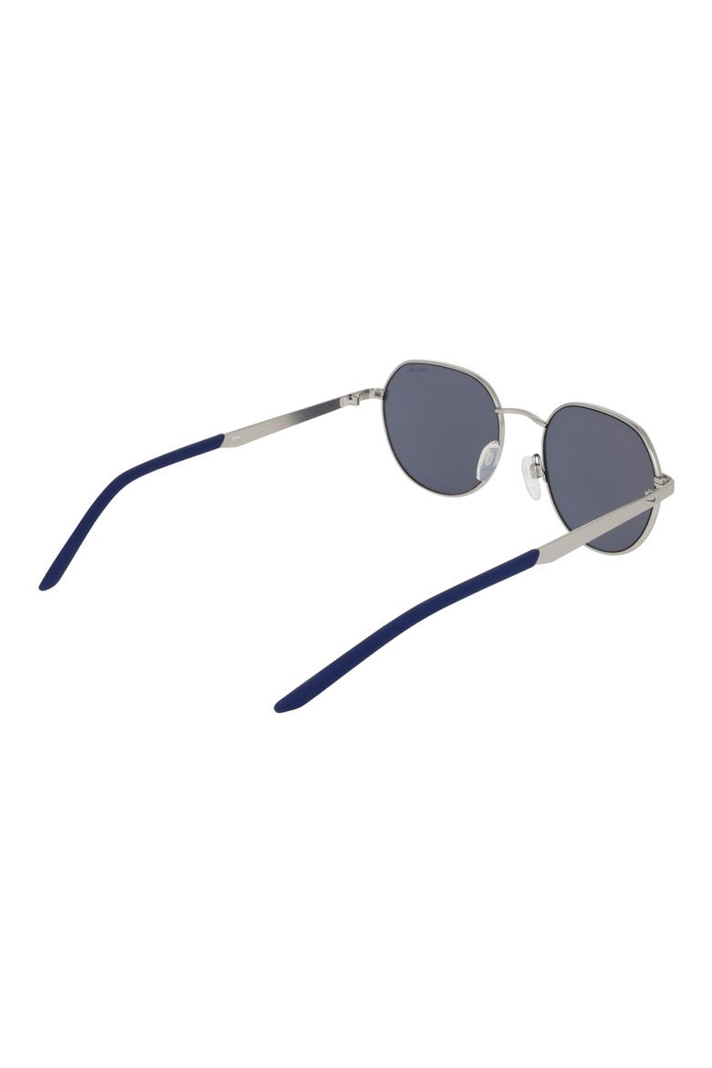 Traveler Trend 52mm Round Sunglasses, Alternate, color, SATIN SILVER / BLUE