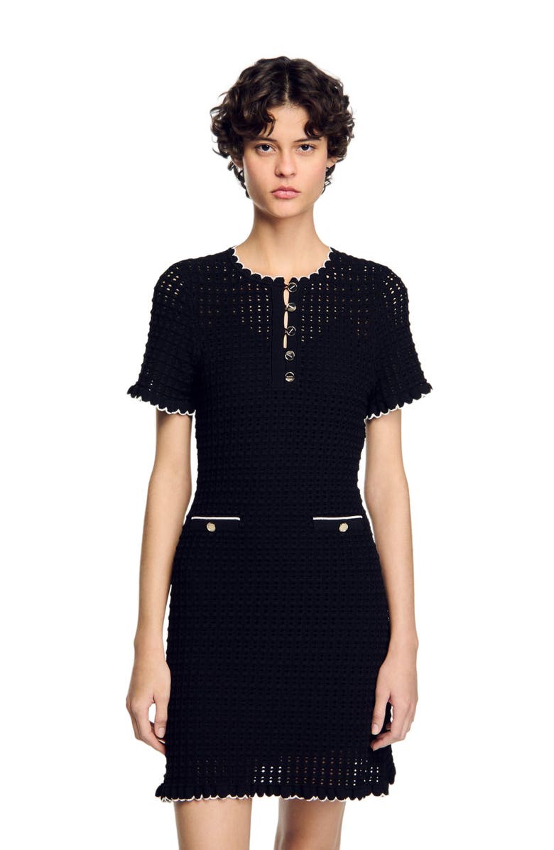 SANDRO Mini knit dress, Alternate, color, 