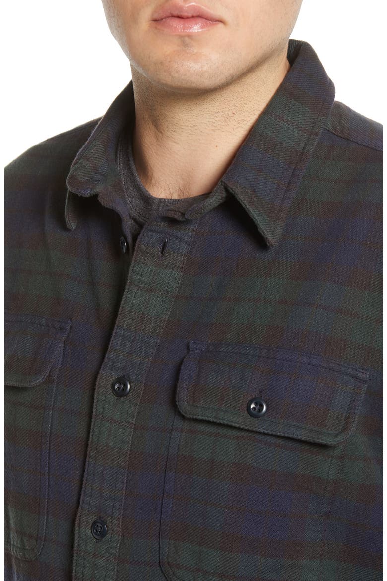 'Vintage Flannel' Regular Fit Plaid Cotton Shirt, Alternate, color, BLACK GREEN NAVY