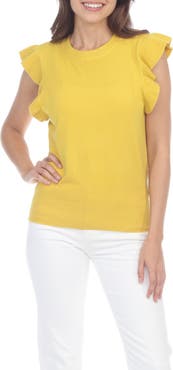 RAIN AND ROSE Flutter Sleeve Sweater Top