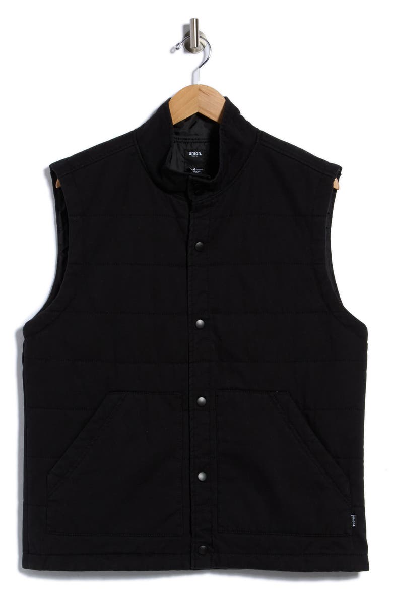Wade Quilted Twill Vest, Main, color, BLACK