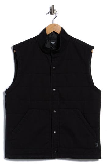 Union Wade Quilted Twill Vest In Black