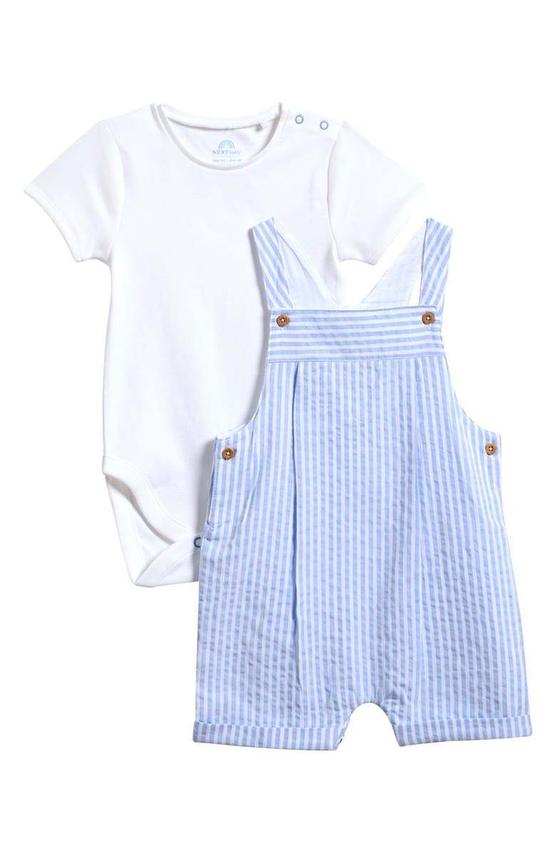 NEXT Seersucker Romper & Bodysuit Set, Main, color, Blue