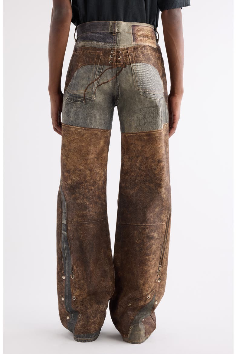 Regular Fit Chaps Trompe l'Oeil Jeans, Alternate, color, BLUE/ BROWN