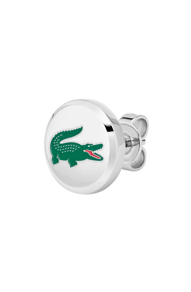Lacoste Arthor Crocodile Stud Earrings, Alternate, color, Silver Stainles Steel