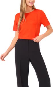 Halogen® Princess Seam Short Sleeve Top