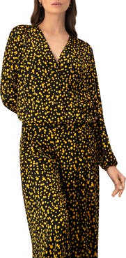 IVONNE Polka Dot Straight Blouse