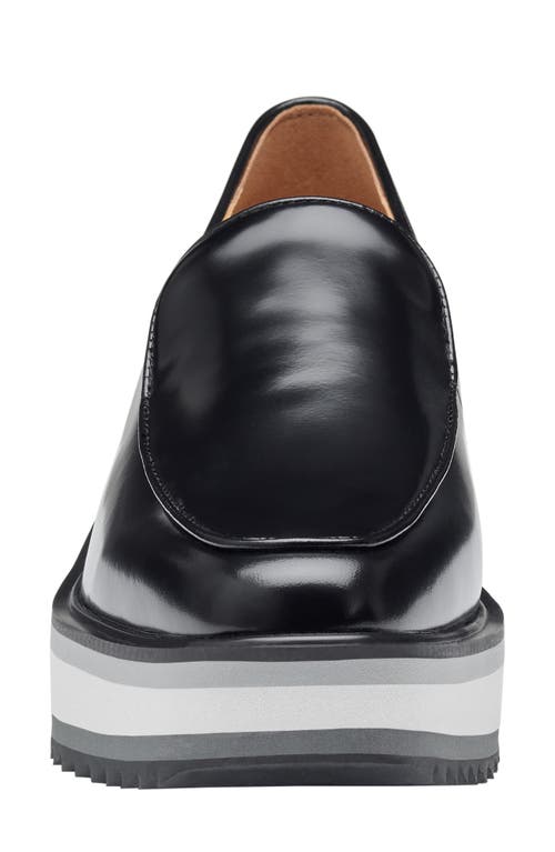 Johnston & Murphy Gracelyn Venetian Platform Loafer In Black Italian Antiqued