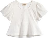 TENLY Kids' Eyelet Flutter Sleeve Top