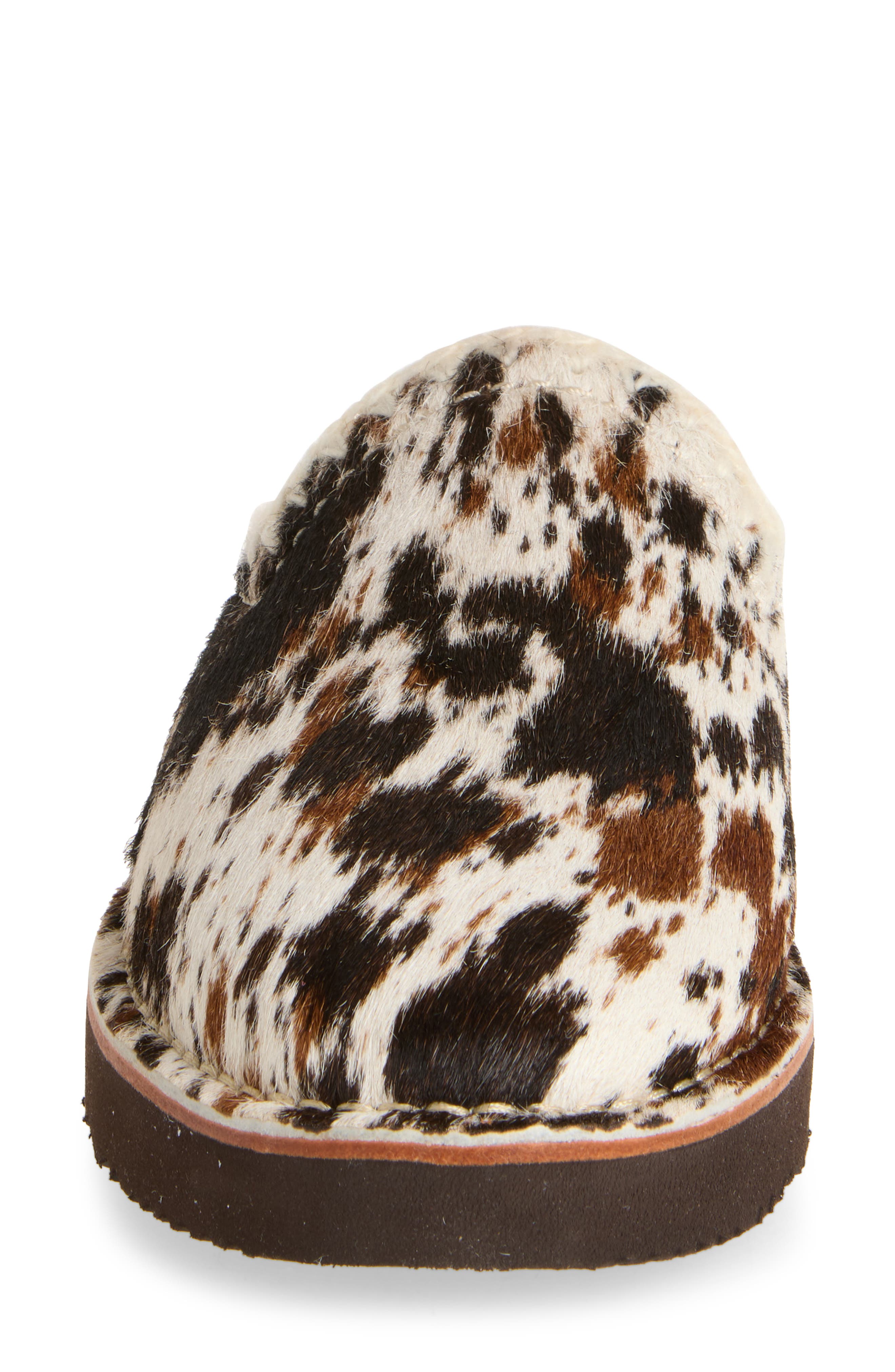 The Olivia Brown Genuine Shearling Lined Mule, Alternate, color, HAIR ON HIDE