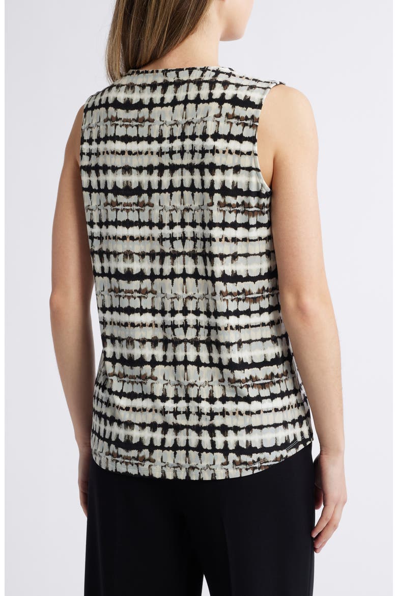 Abstract Print Pleat Front Shell, Alternate, color, BLACK
