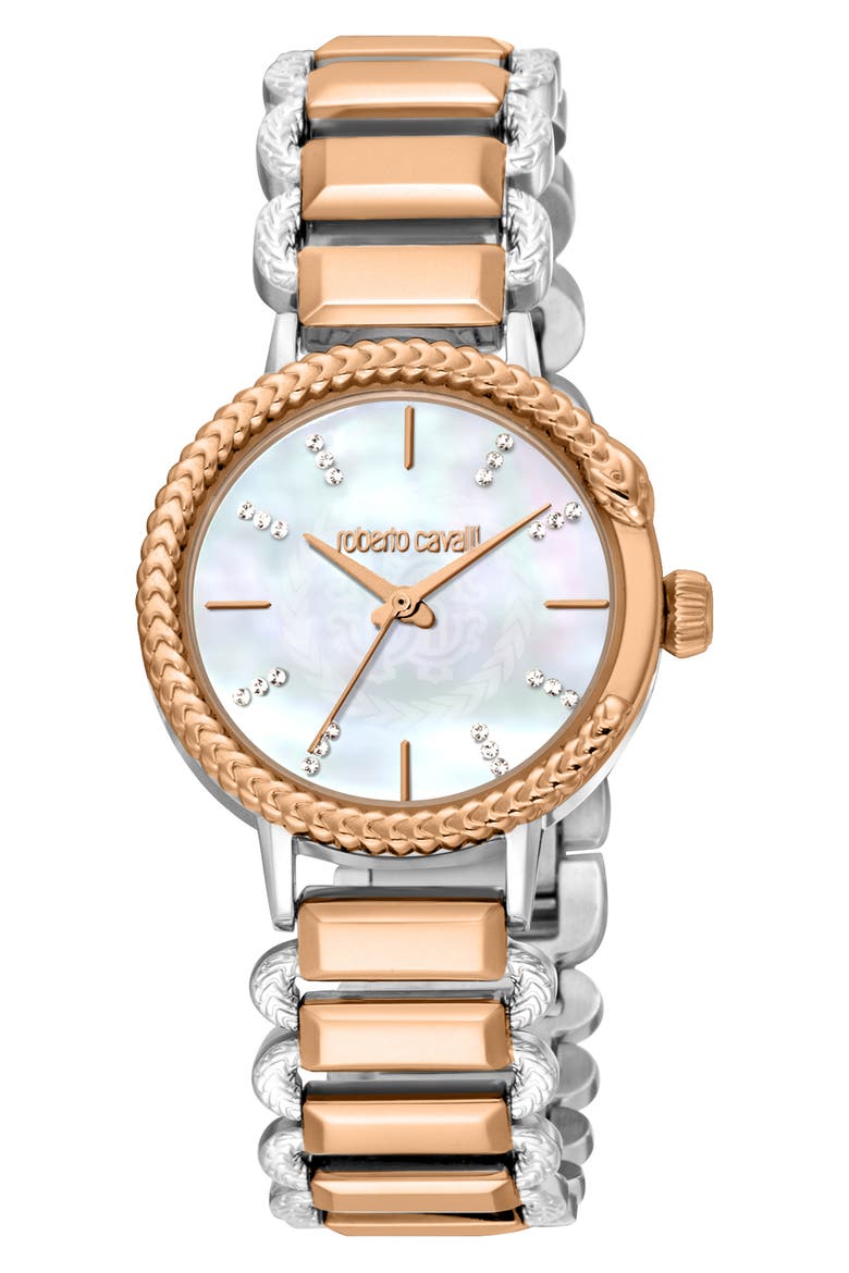 Bracelet Watch, 30mm, Main, color, TWO TONE SILVER AND ROSE GOLD