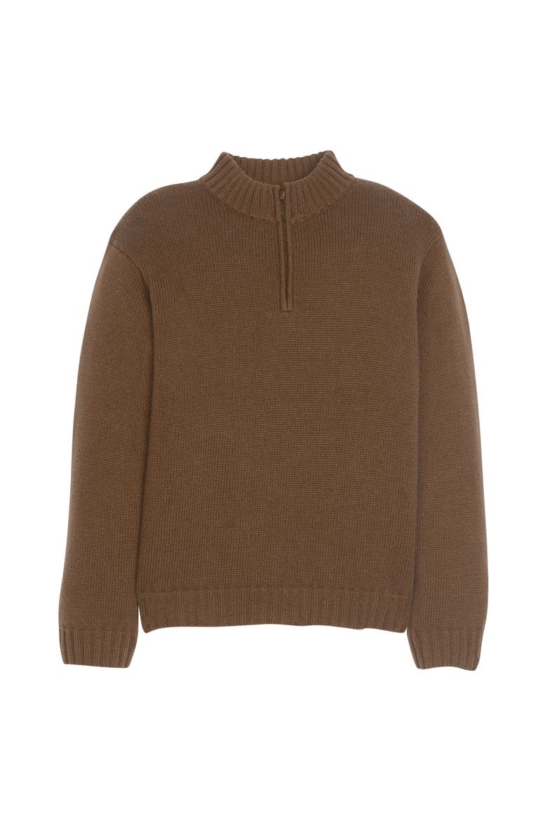 Kids' Quarter Zip Sweater, Main, color, Brown
