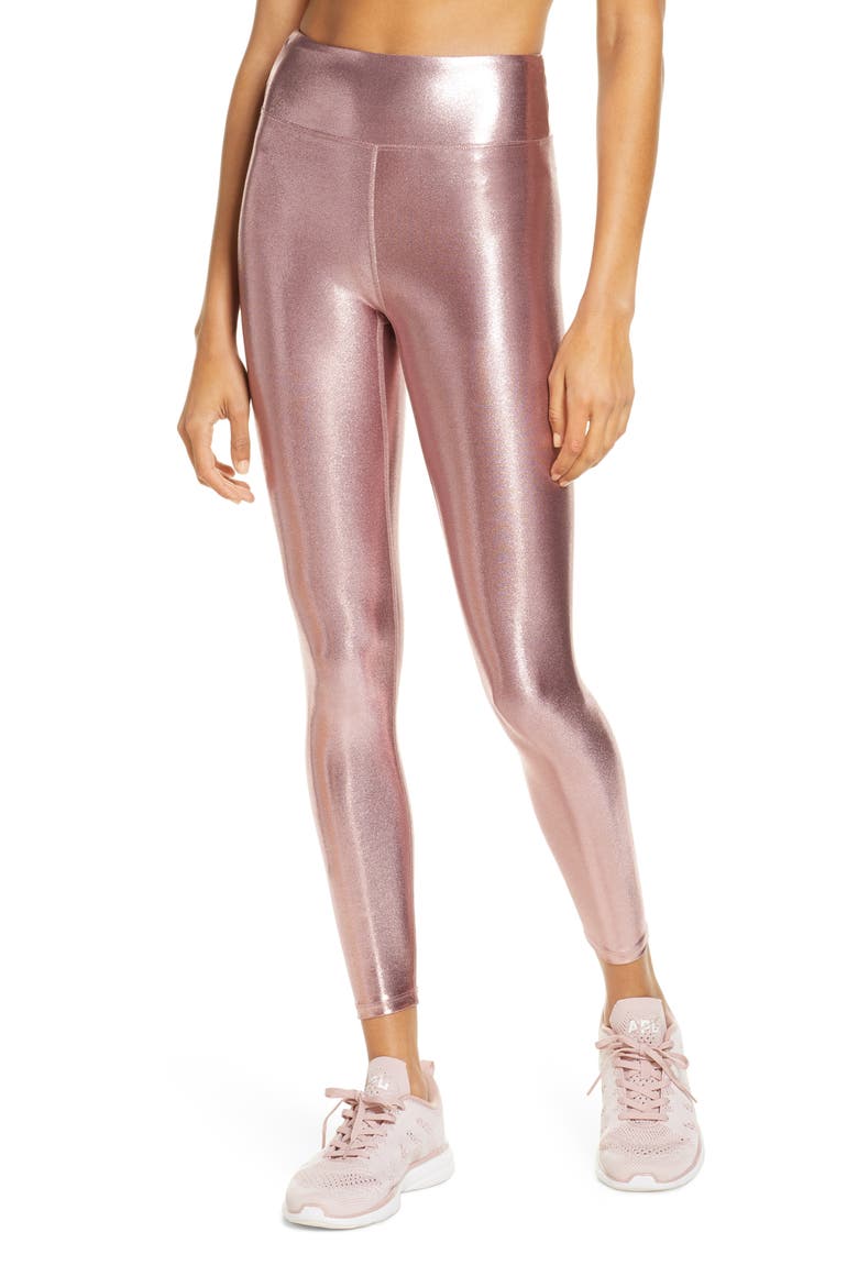 Marvel Metallic High Waist Leggings, Main, color, ROSE GOLD