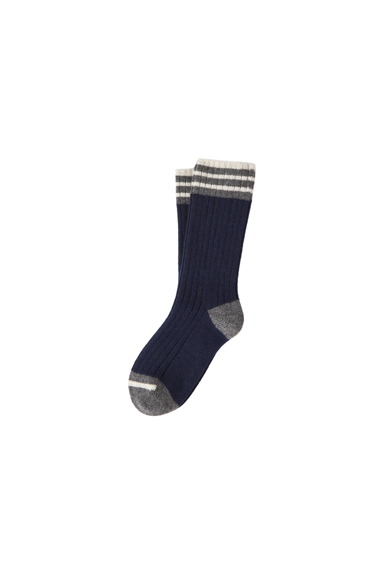 Cashmere rib knit socks, Alternate, color, Navy Blue