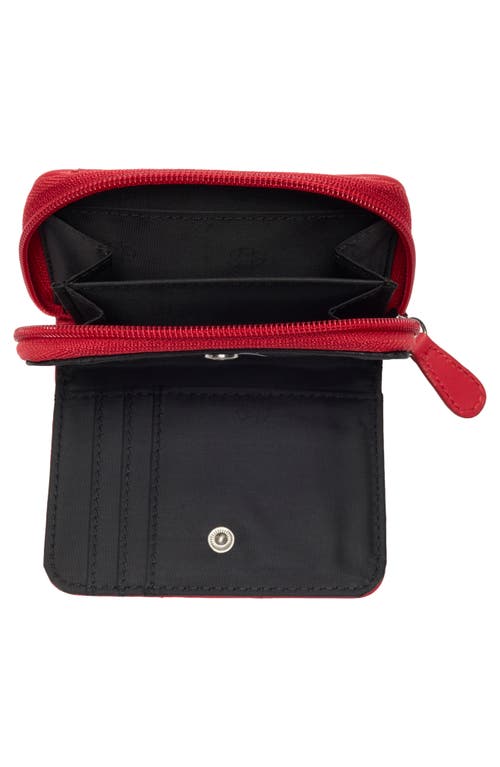 Mundi Small Leather Goods Quilted Card Case In Red