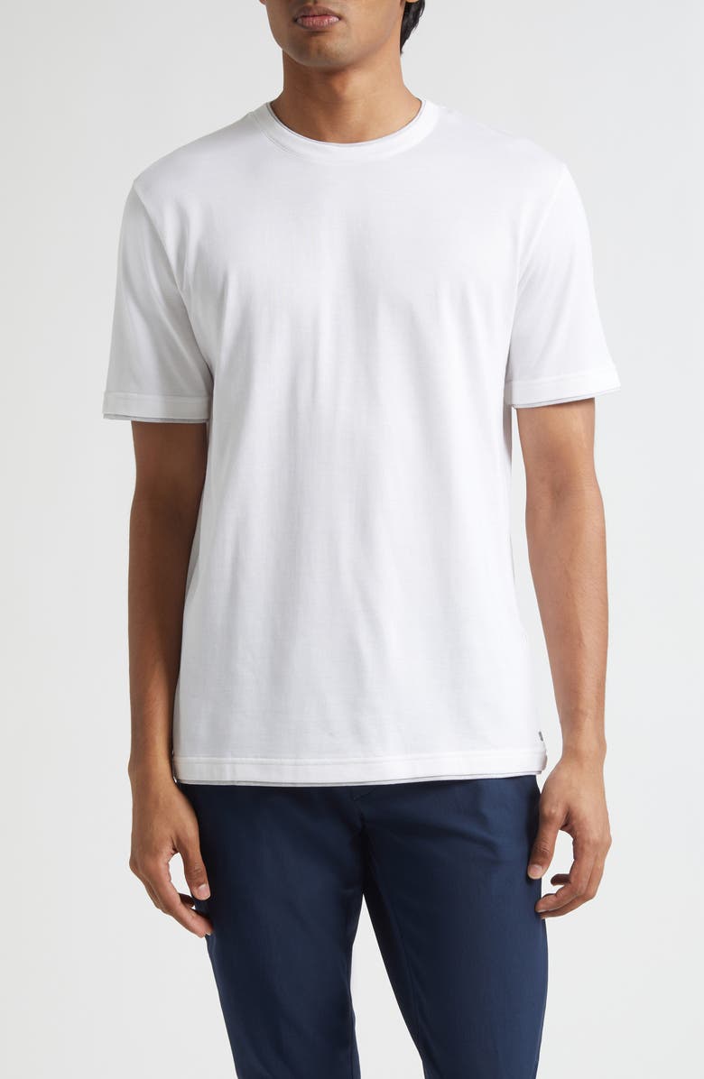 Eleventy Crewneck T-Shirt, Main, color, 01- 13- White Light Grey