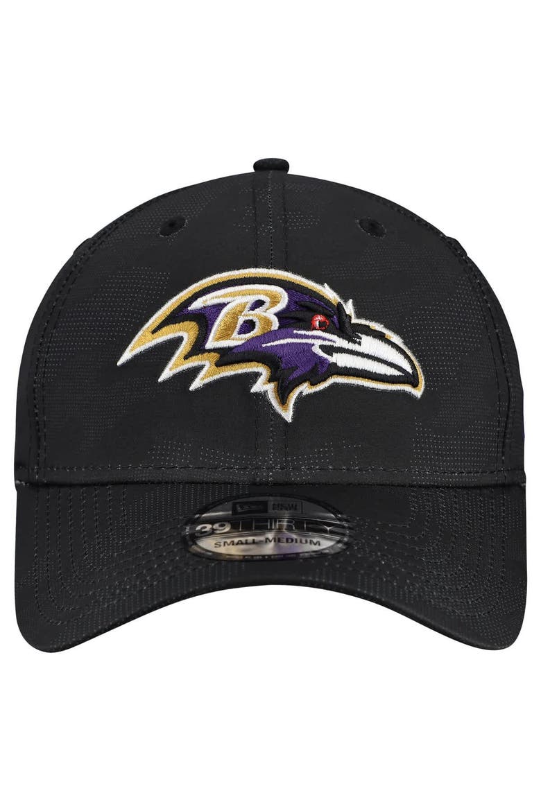 Men's New Era  Black Baltimore Ravens Tonal Camo 39THIRTY Stretch Fit Hat, Alternate, color, Black