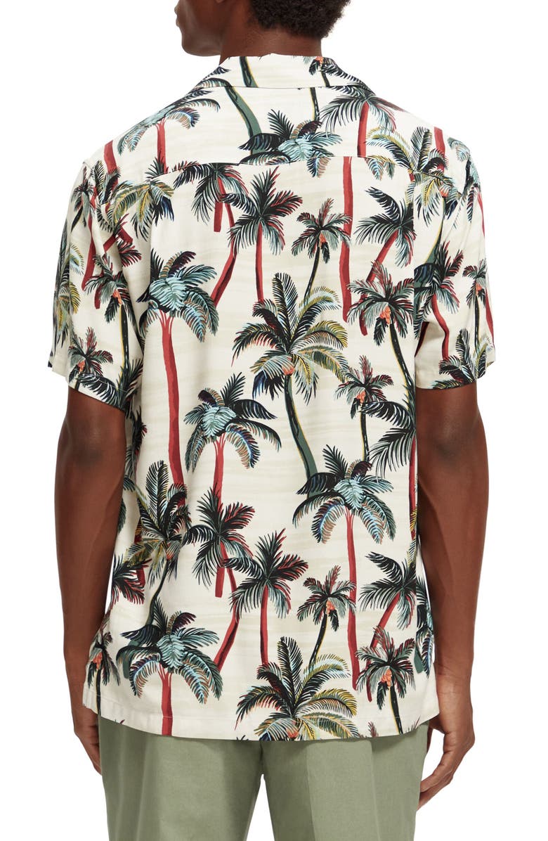 Scotch & Soda Trim Fit Short Sleeve Button-Up Camp Shirt, Alternate, color,