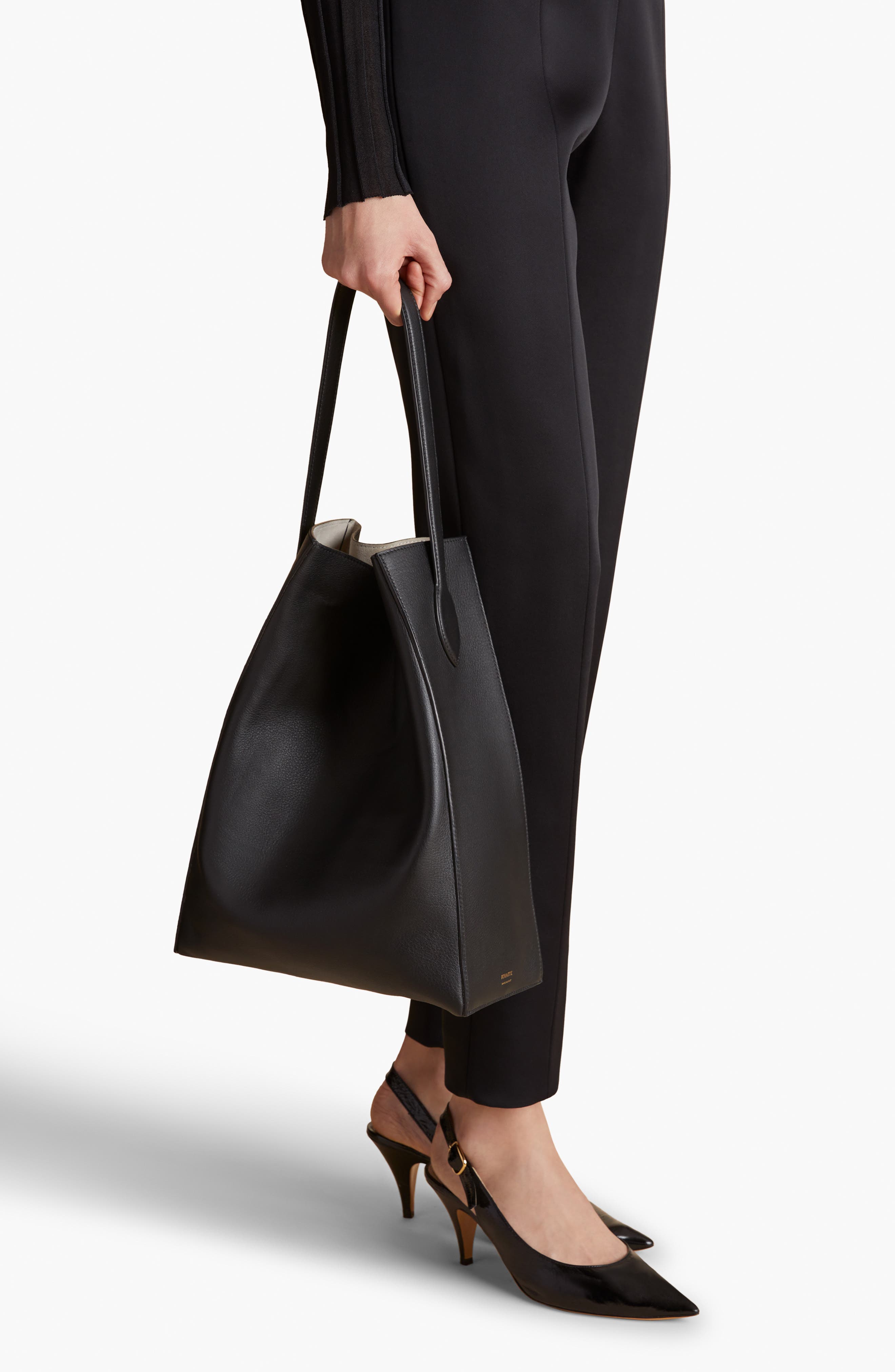 Khaite Frida Leather Hobo Shoulder Bag, Alternate, color, 