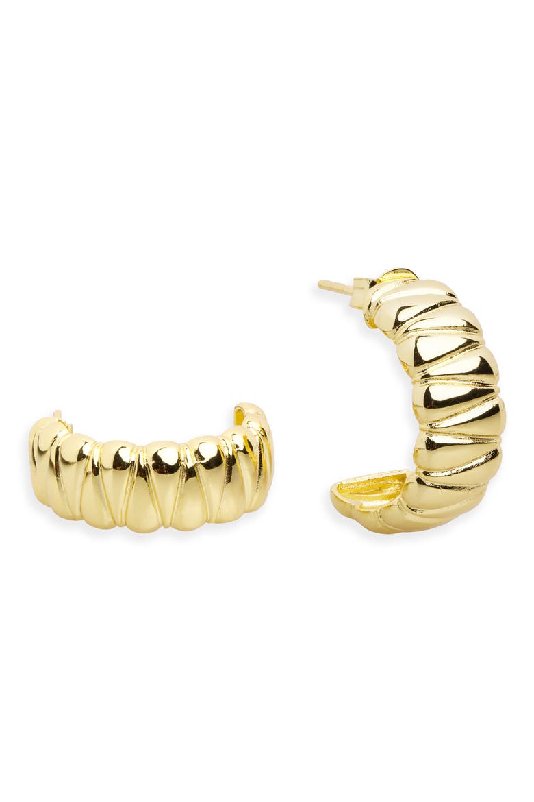 Textured Hoop Earrings, Main, color, GOLD