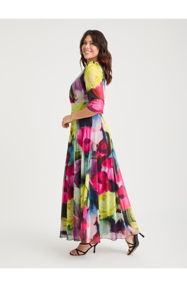 Scarlett & Jo Verity Print Maxi Gown, Alternate, color, Pink Yellow Multi