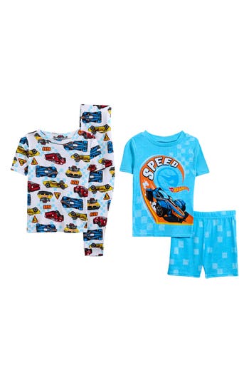 KOMAR KOMAR KIDS' HOT WHEELS 4-PIECE PAJAMAS SET