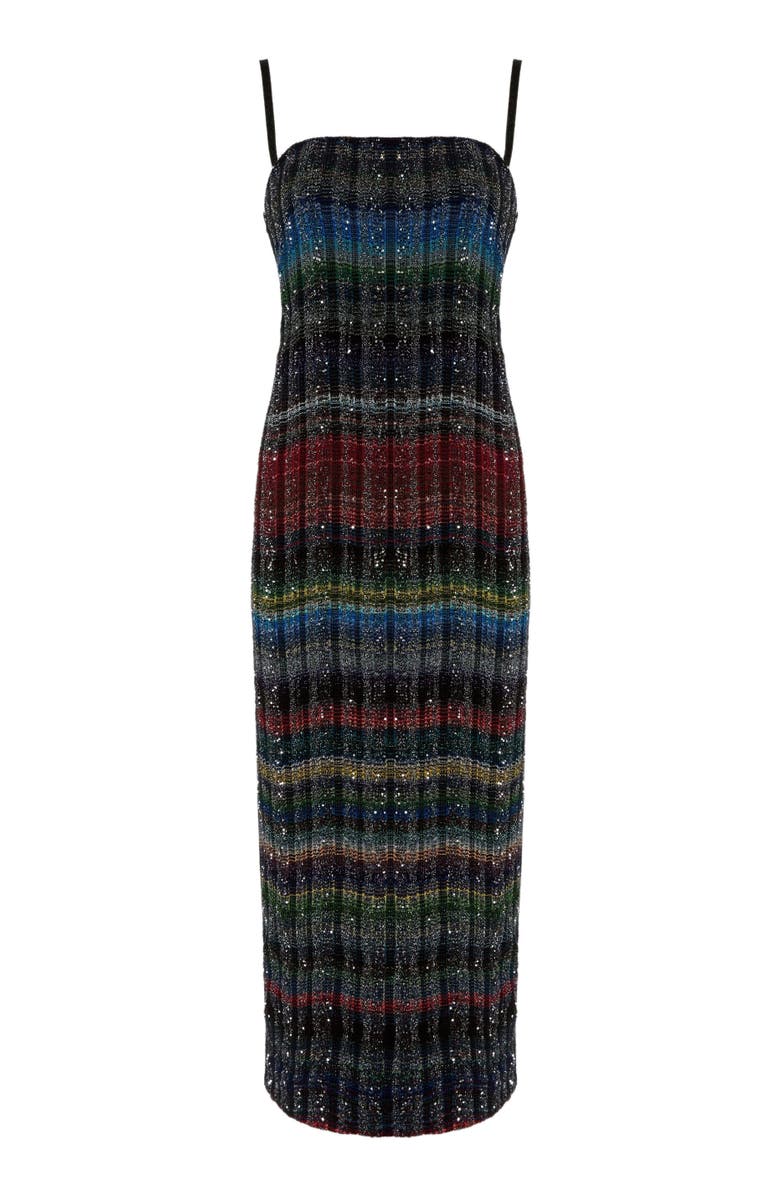 Missoni Long Strapless Dress With Wave Check Pattern, Alternate, color, Multicoloured