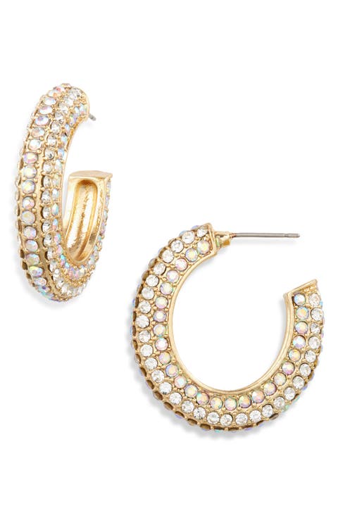 Pavé Crystal Hoop Earrings