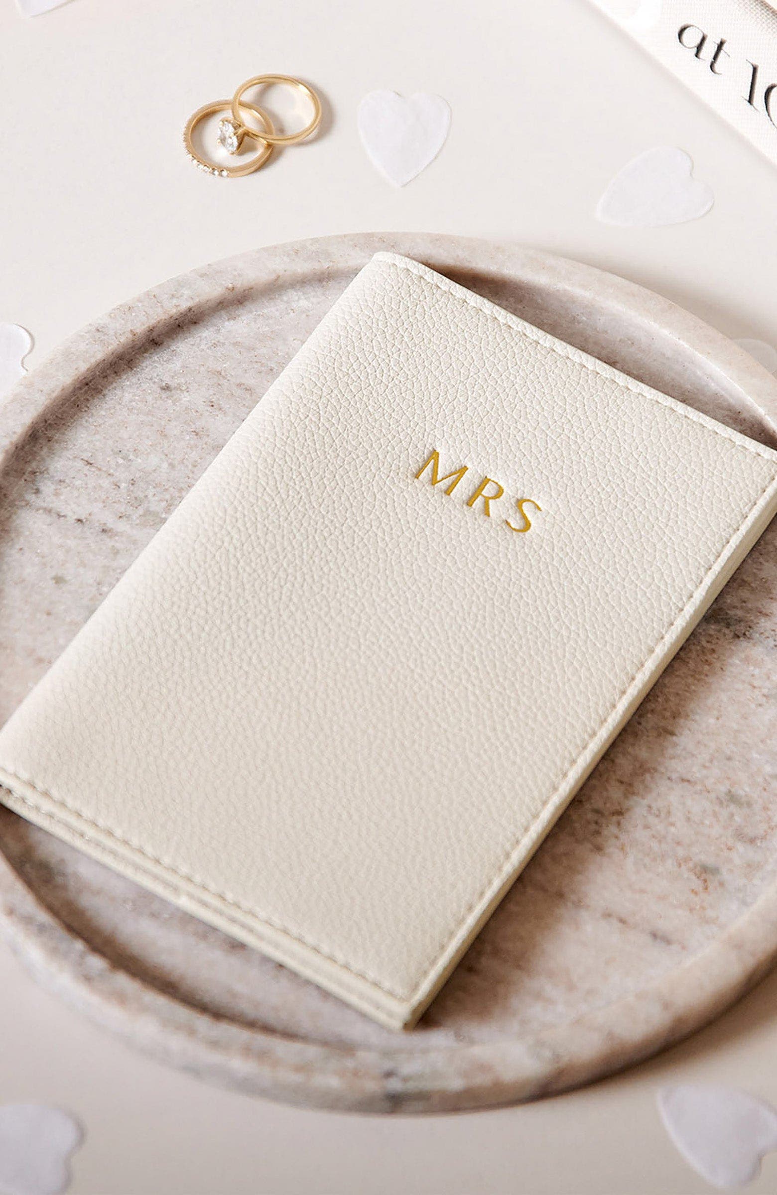 Bridal Passport Cover, Alternate, color, Ecru
