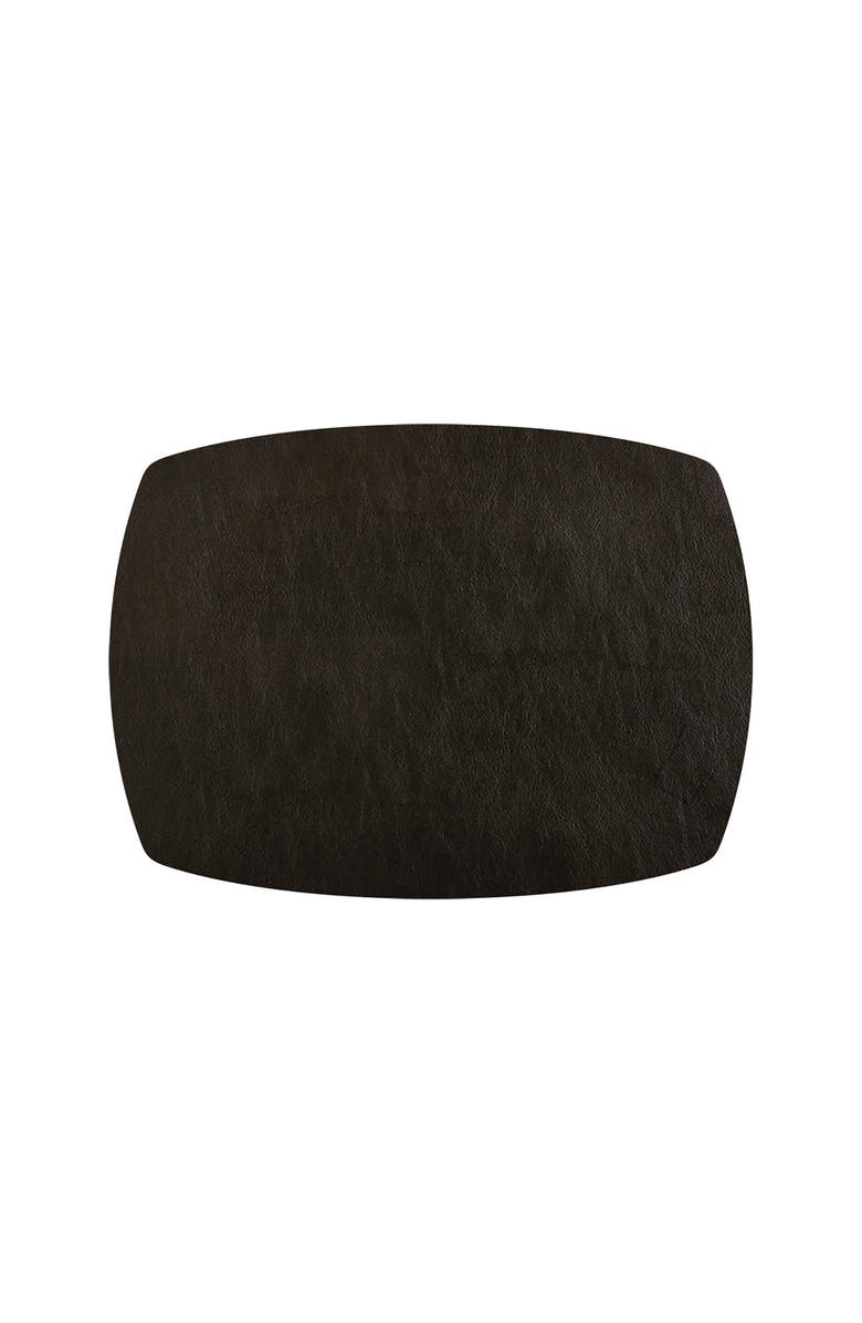 FRIELING Davanti by  Mattola Placemats Set of 6, Rectangle Plus, 14 x 18 Inch Indoor Outdoor Table Placemats, Main, color, Black