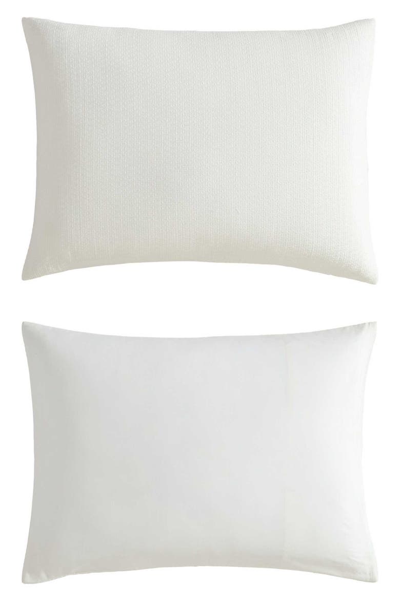 Threaded Basketweave Comforter & Shams Set, Alternate, color, WHITE