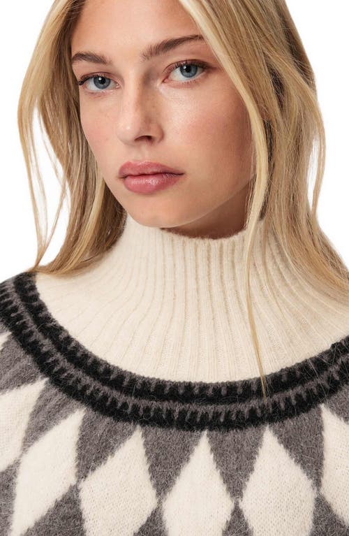 Allsaints Tara Fair Isle Alpaca & Wool Blend Turtleneck Sweater In White
