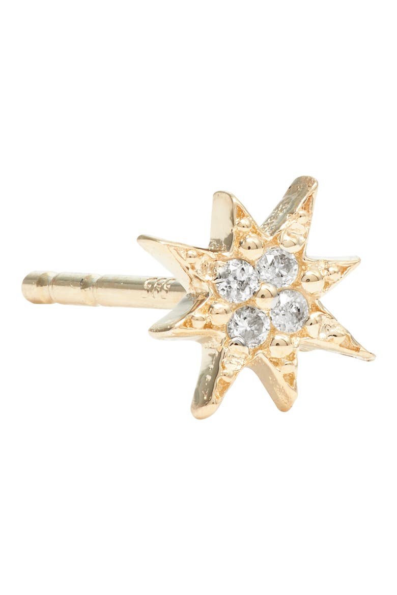 Mini Starburst Diamond Earrings, Alternate, color, GOLD