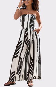 LASCANA Strapless Wide Leg Jumpsuit