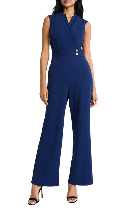 Notch Collar Sleeveless Jumpsuit