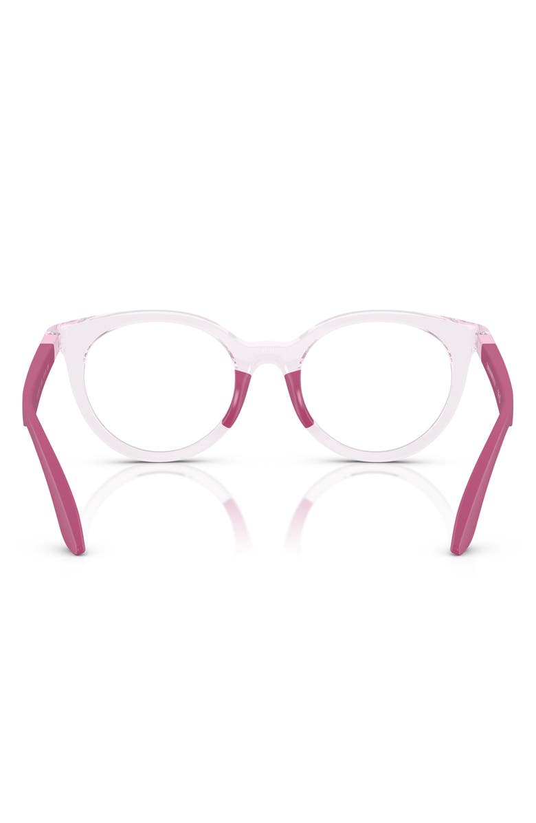 Emporio Armani 45mm Phantos Optical Glasses, Alternate, color, Shiny Pink / Demo Lens