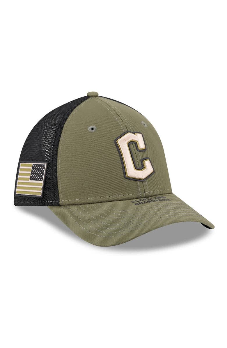 New Era Men's New Era  Olive Cleveland Guardians 2026 Armed Forces Day 39THIRTY M-Crown Flex Hat, Main, color, Olive