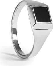 Monica Vinader Signature Sterling Silver Black Onyx Signet Ring