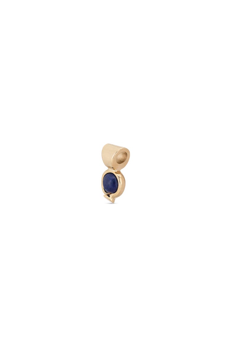Charm Plated in 18K Gold and Blue Stone, Alternate, color, Gold