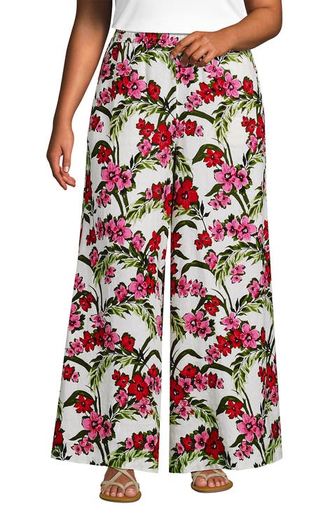 Linen High Rise Palazzo Pants